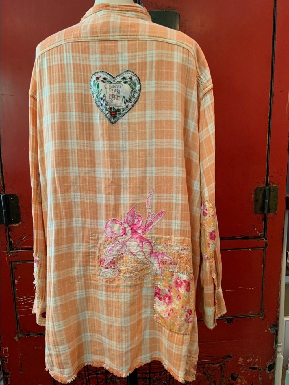 Magnolia Pearl Addison Workshirt. Plaid Button-Down Top with embroidery. NWT. - Picture 9 of 9